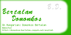 bertalan domonkos business card